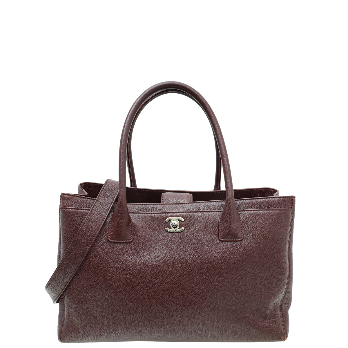 Chanel Burgundy CC Executive Cerf Medium Tote Bag-Chanel-THE CLOSET