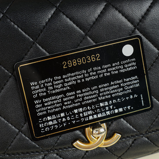 Chanel Black CC La Parisienne Top Handle Flap Bag