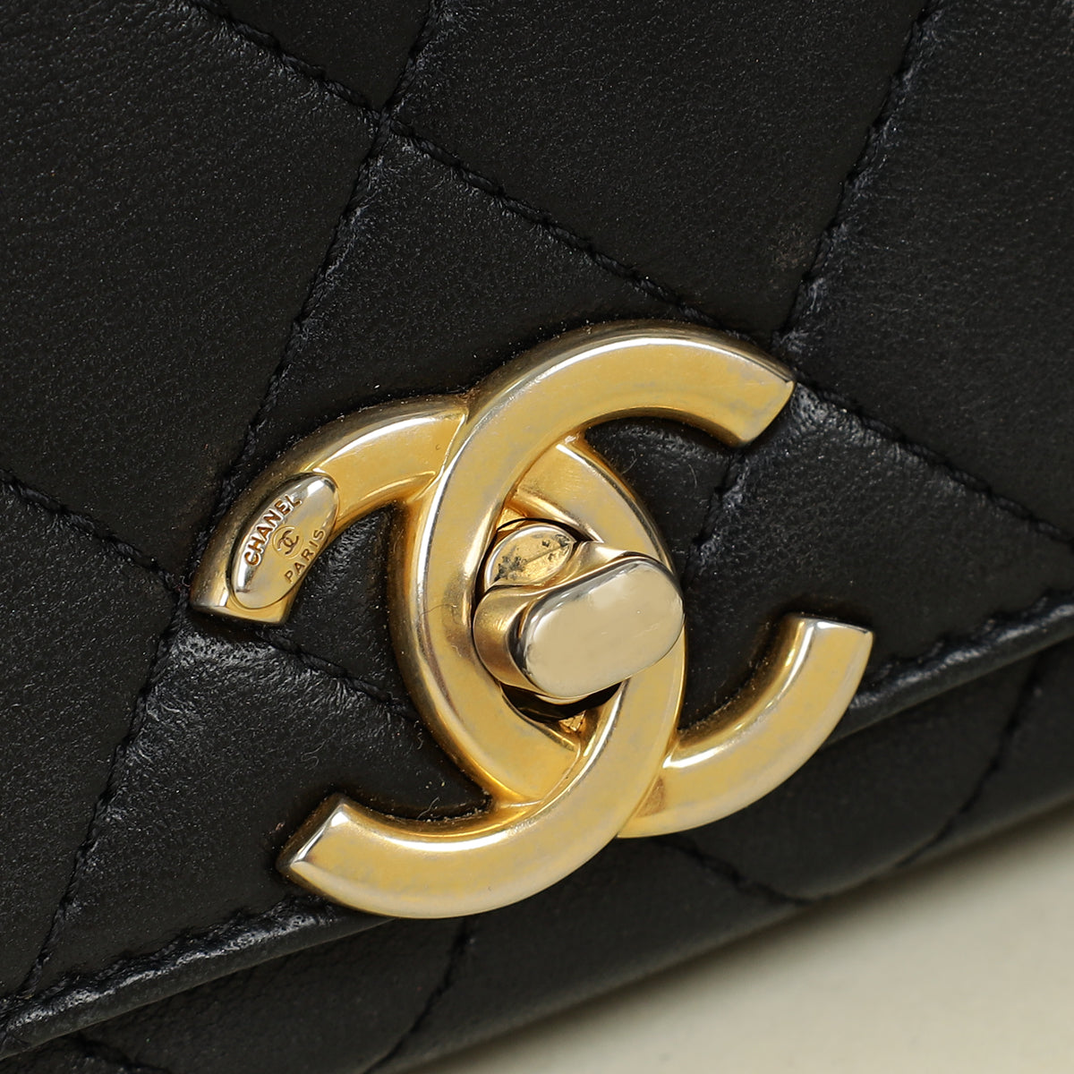 Chanel Black CC La Parisienne Top Handle Flap Bag