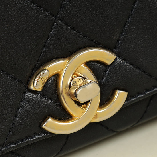 Chanel Black CC La Parisienne Top Handle Flap Bag