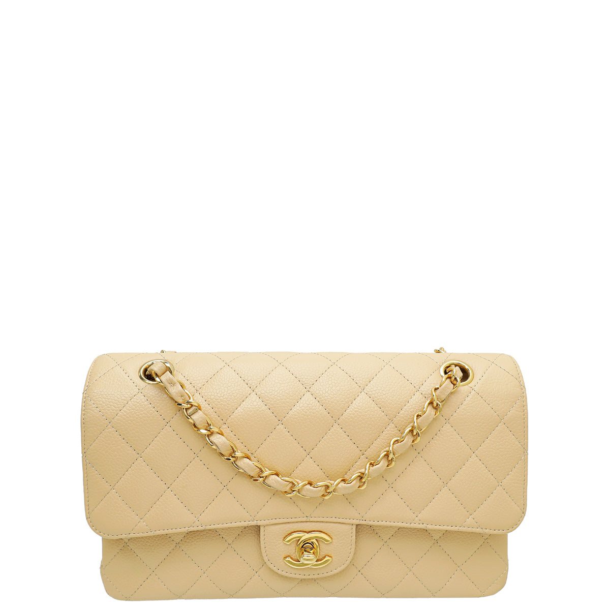 Chanel Beige CC Classic Double Flap Medium Bag-Chanel-THE CLOSET