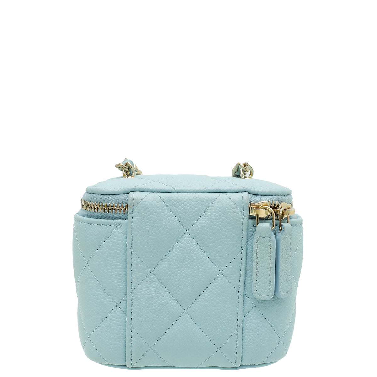Chanel Sky Blue CC Links Mini Vanity Case With Chain-Chanel-THE CLOSET
