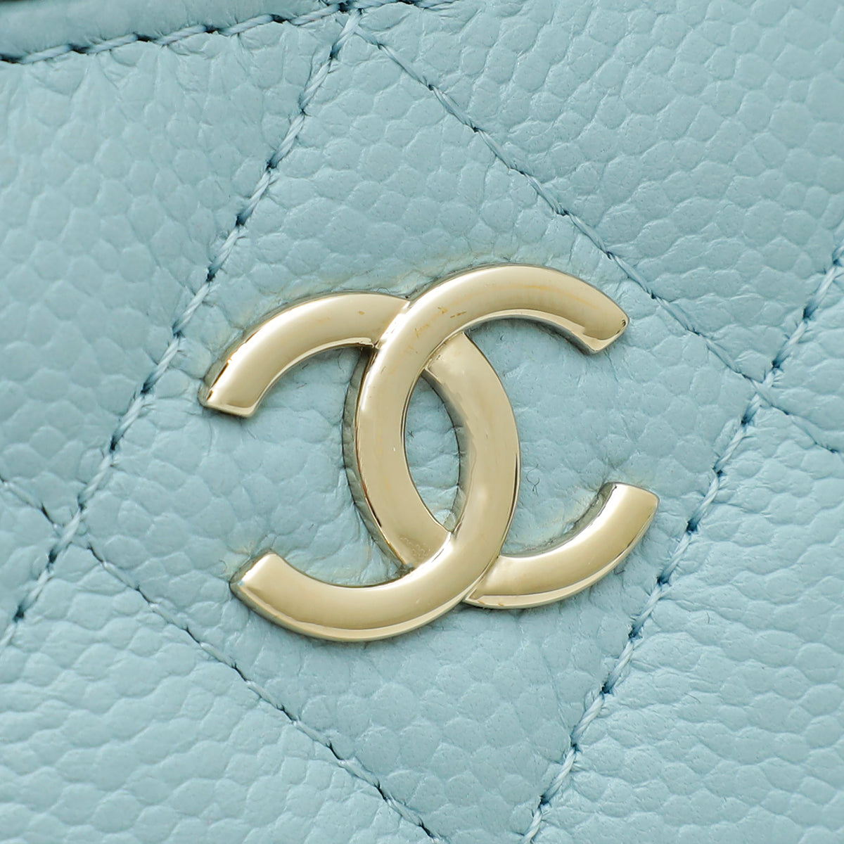 Chanel Sky Blue CC Links Mini Vanity Case With Chain