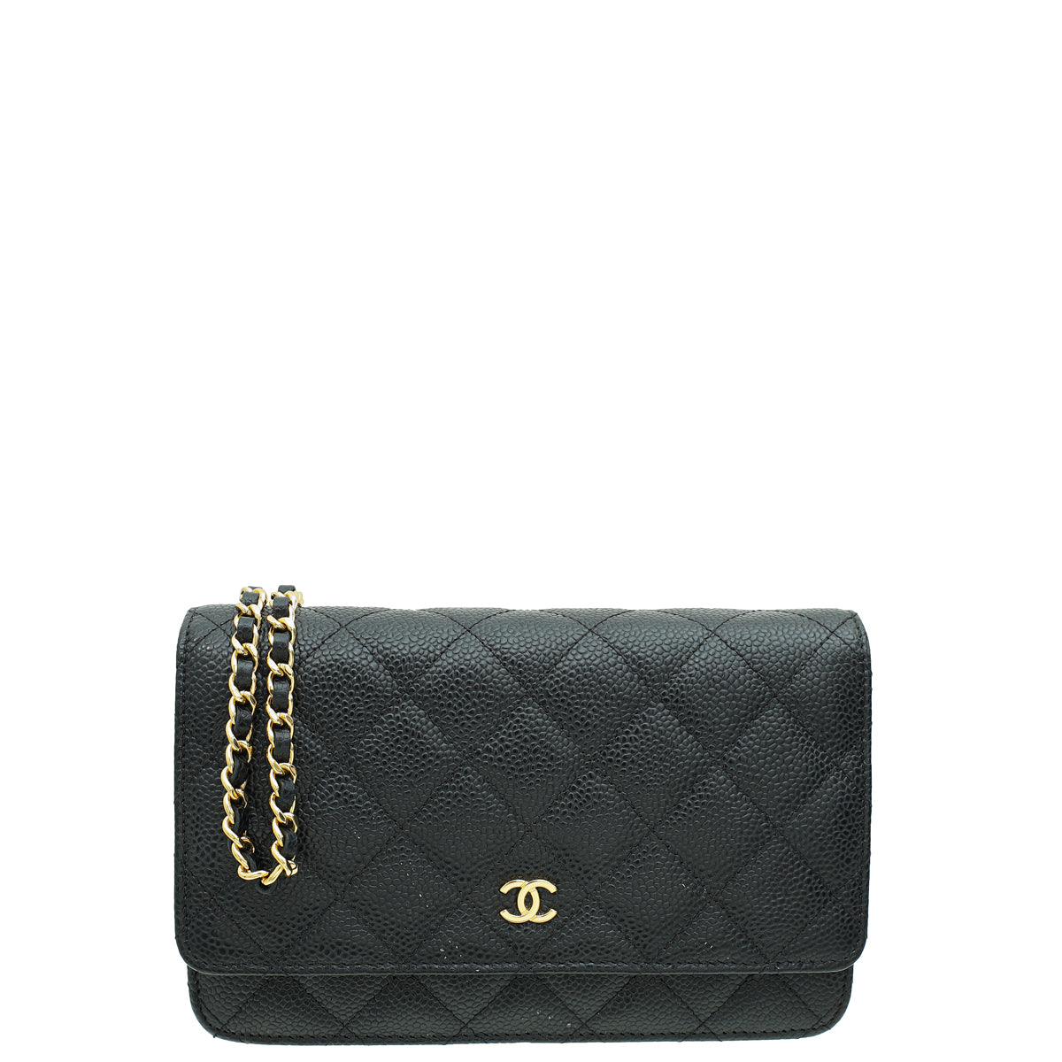 Chanel Black CC Classic Wallet On Chain