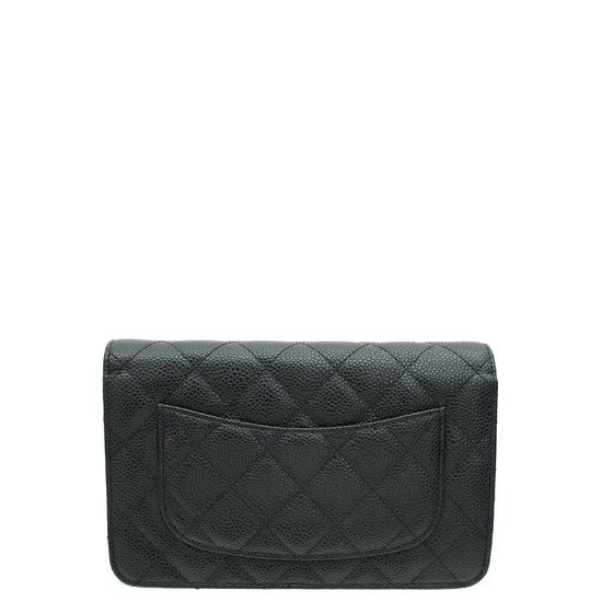 Chanel Black CC Classic Wallet On Chain