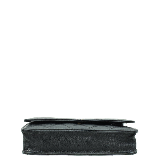 Chanel Black CC Classic Wallet On Chain