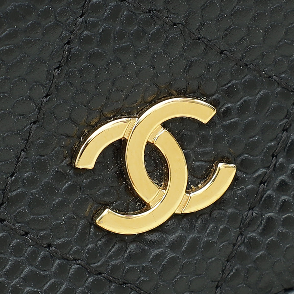 Chanel Black CC Classic Wallet On Chain