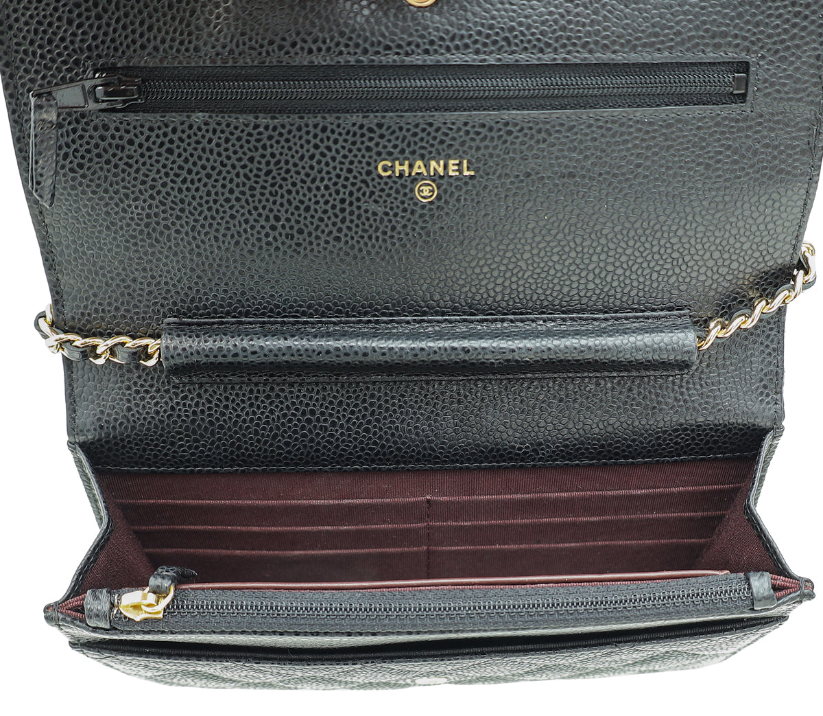 Chanel Black CC Classic Wallet On Chain