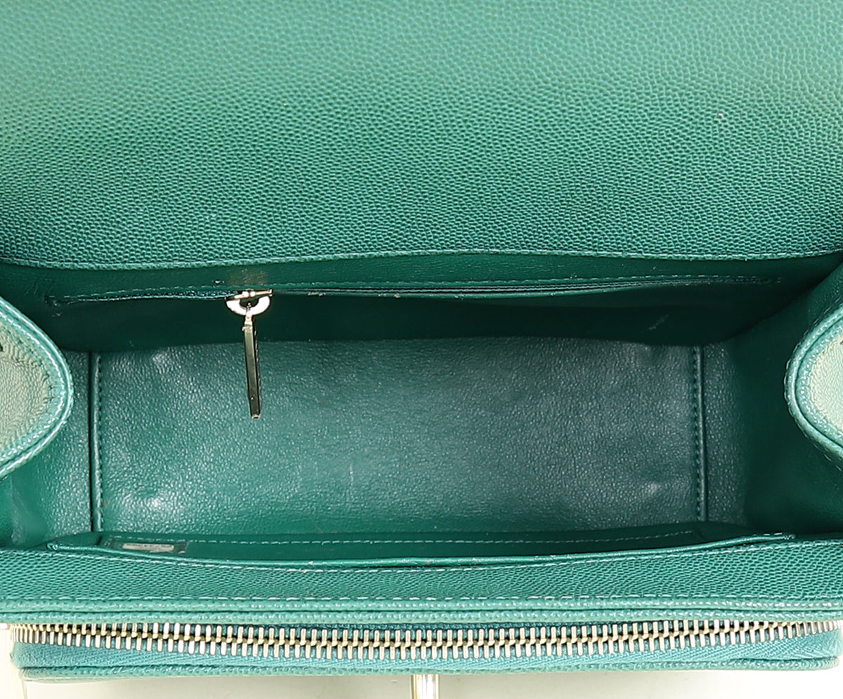 Chanel Dark Green CC Business Affinity Small Flap Bag