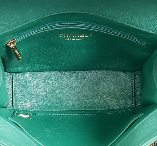 Chanel Dark Green CC Business Affinity Small Flap Bag