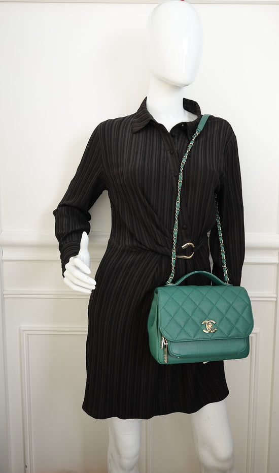 Chanel Dark Green CC Business Affinity Small Flap Bag