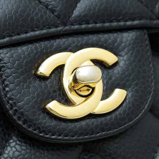 Chanel Black CC Classic Double Flap Medium Bag