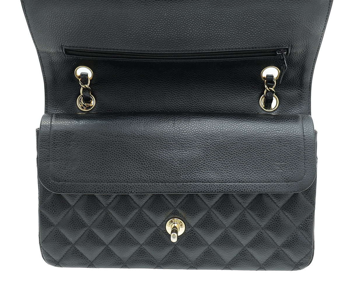 Chanel Black CC Classic Double Flap Medium Bag