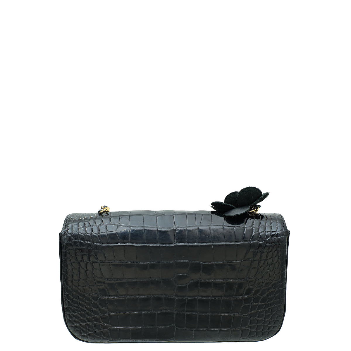 Chanel Black Alligator CC Classic Camellia Flower Mini Bag-Chanel-THE CLOSET