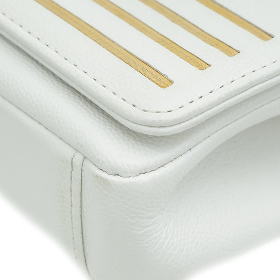 Chanel White CC Captain Gold Clutch