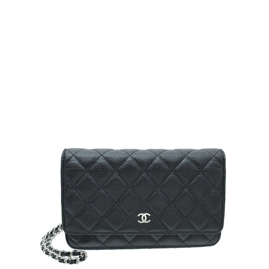 Chanel Black CC Classic Wallet On Chain