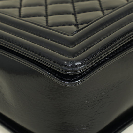Chanel Black Diamond Quilt Le Boy Flap Large Bag