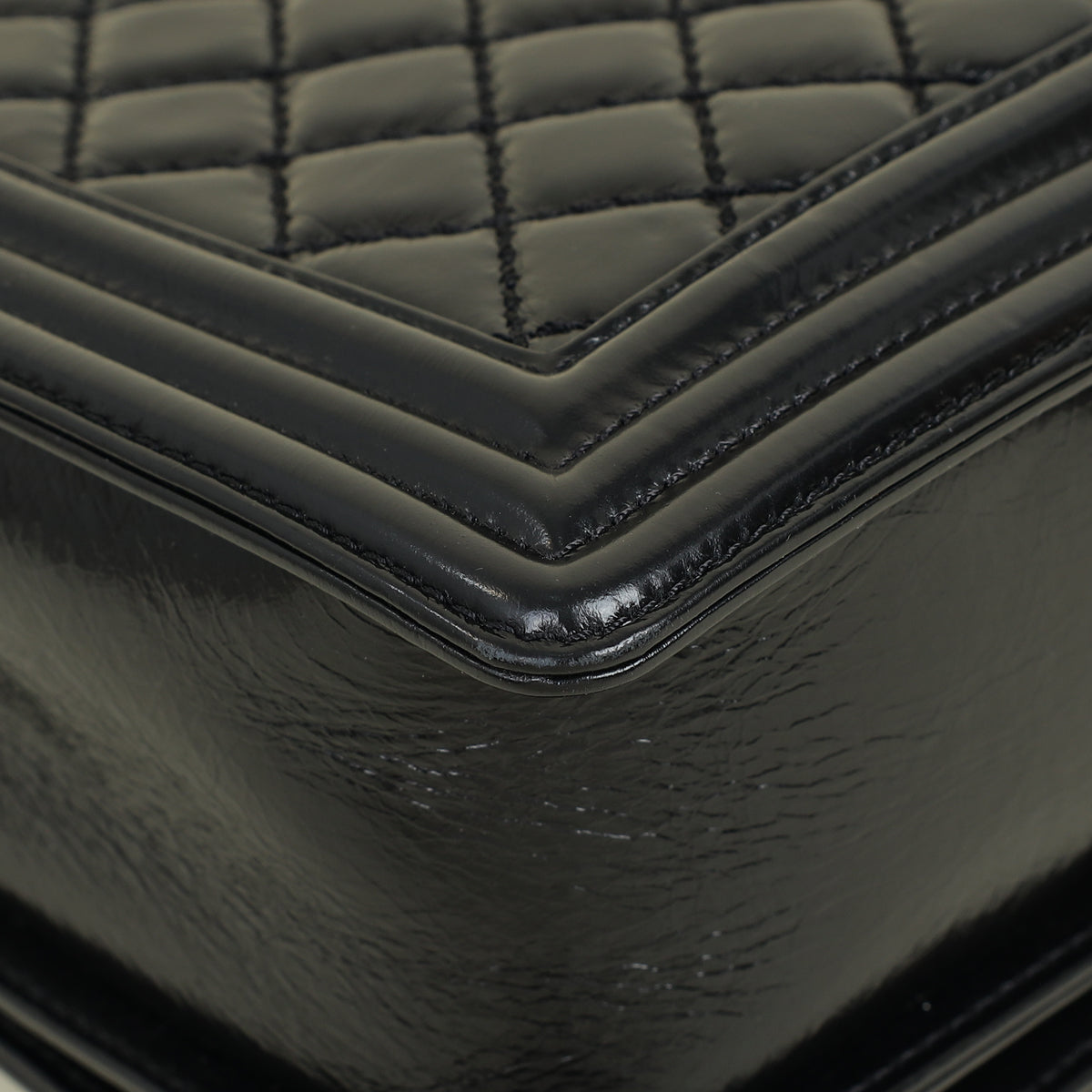 Chanel Black Diamond Quilt Le Boy Flap Large Bag