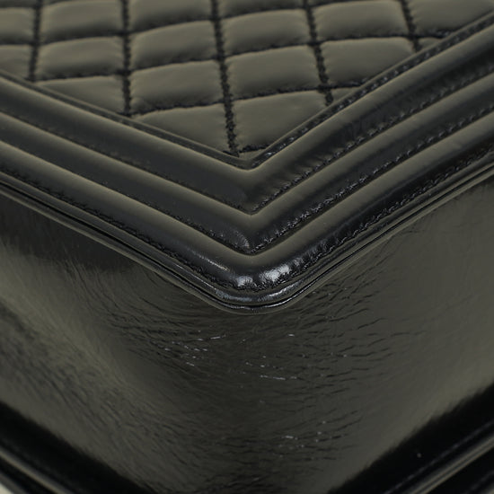 Chanel Black Diamond Quilt Le Boy Flap Large Bag