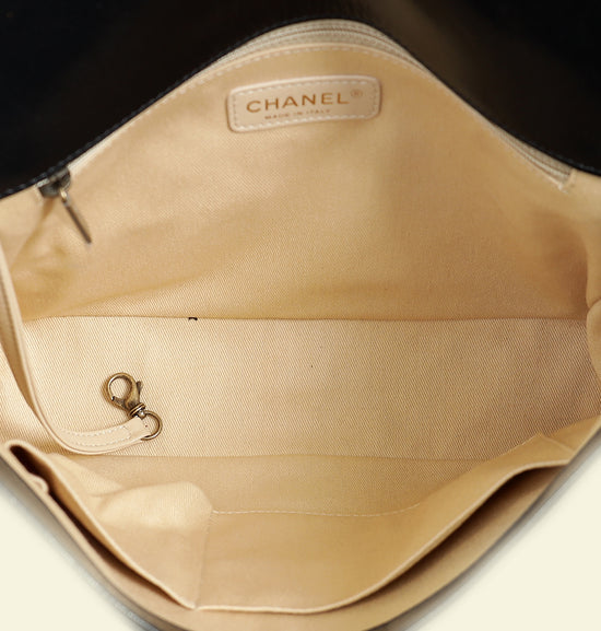 Chanel Black Diamond Quilt Le Boy Flap Large Bag