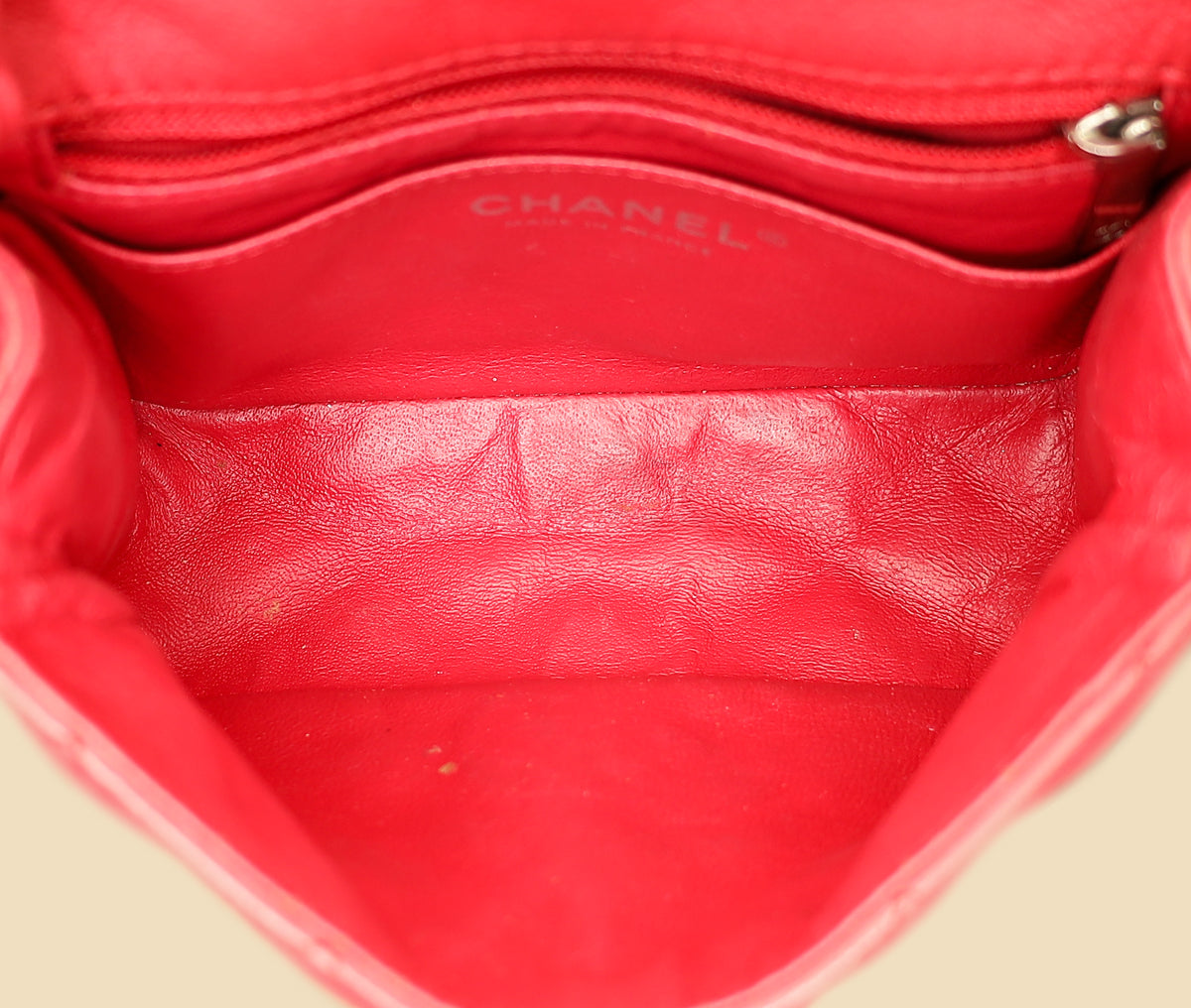 Chanel Red CC Classic Mini Square Flap Bag-Chanel-THE CLOSET