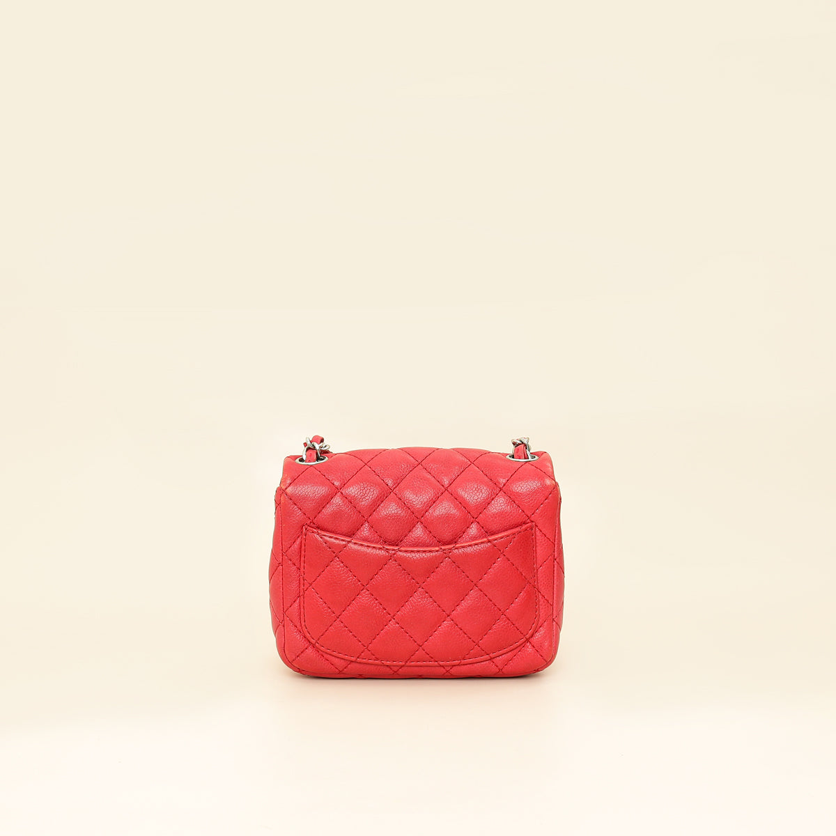 Chanel Red CC Classic Mini Square Flap Bag