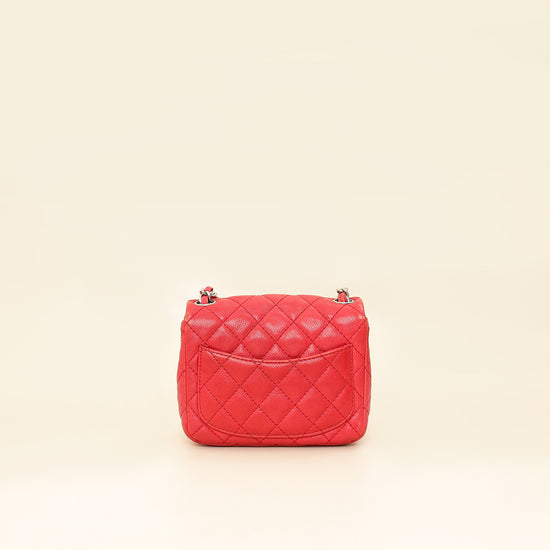 Chanel Red CC Classic Mini Square Flap Bag