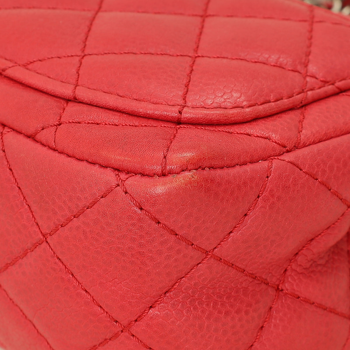 Chanel Red CC Classic Mini Square Flap Bag-Chanel-THE CLOSET