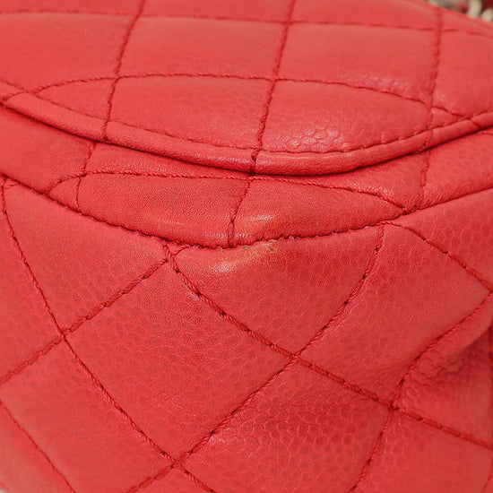 Chanel Red CC Classic Mini Square Flap Bag-Chanel-THE CLOSET