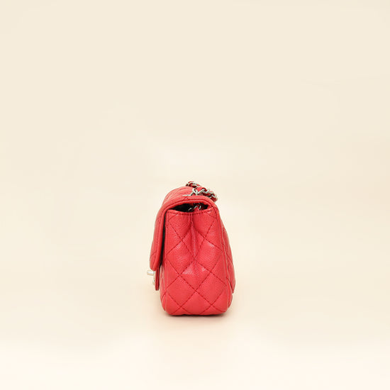 Chanel Red CC Classic Mini Square Flap Bag-Chanel-THE CLOSET