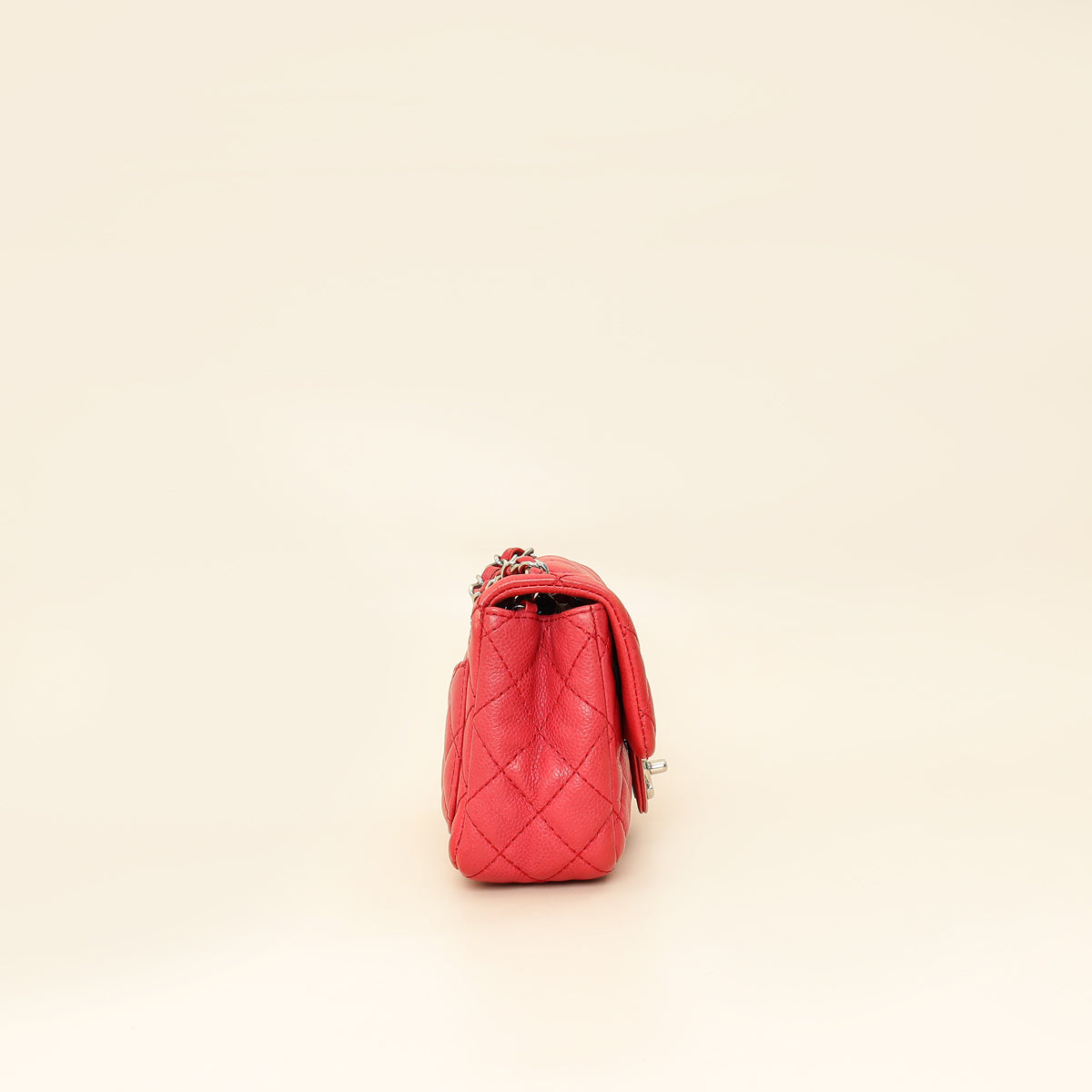 Chanel Red CC Classic Mini Square Flap Bag-Chanel-THE CLOSET