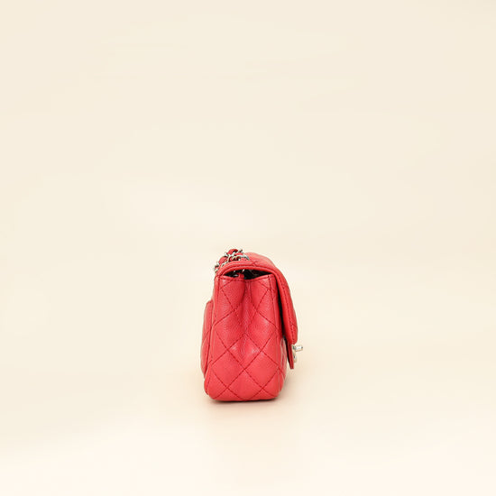 Chanel Red CC Classic Mini Square Flap Bag-Chanel-THE CLOSET