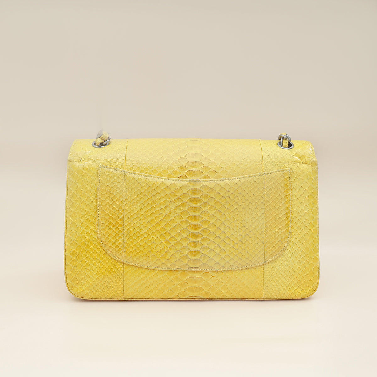 Chanel Yellow Python CC Classic Double Flap Jumbo Bag-Chanel-THE CLOSET