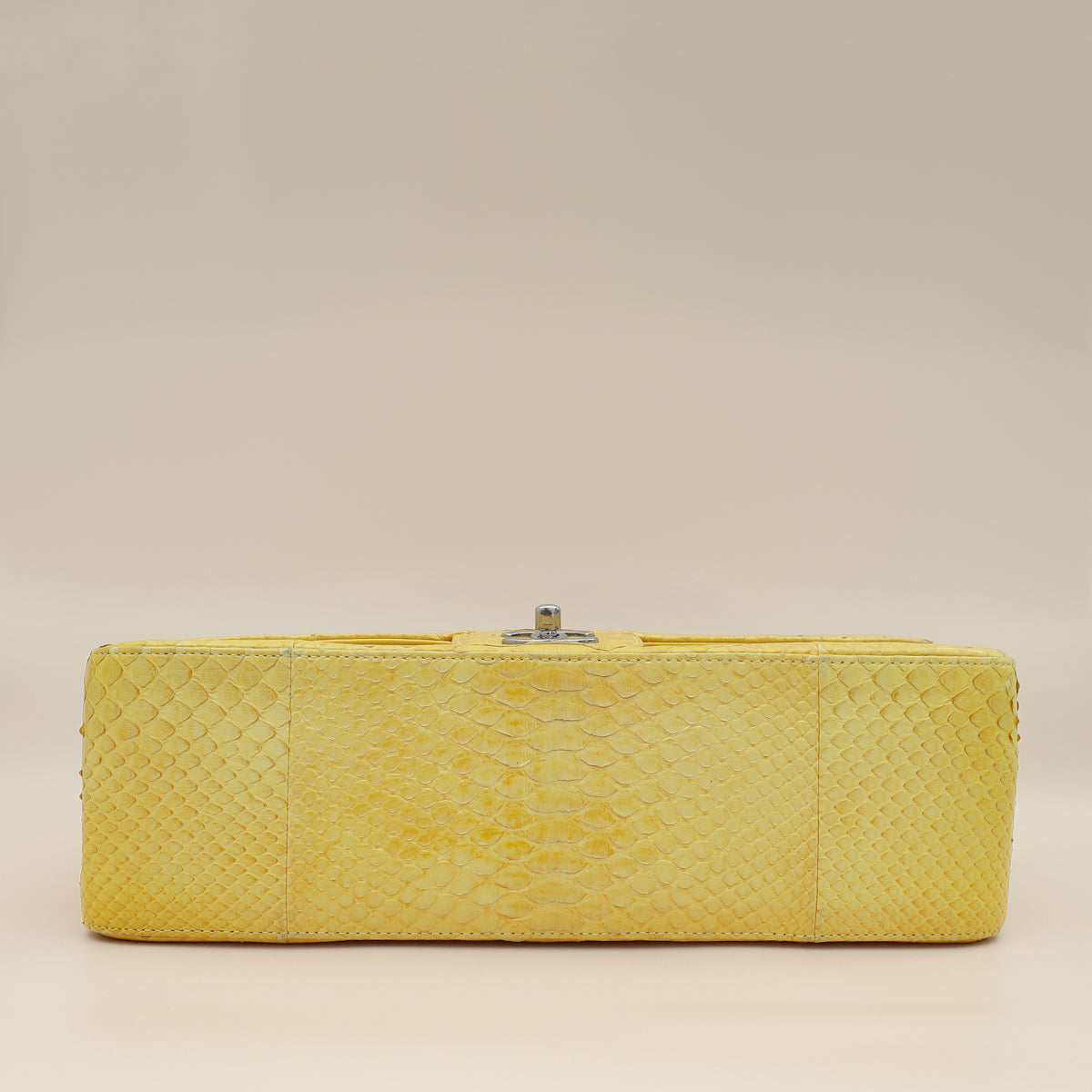 Chanel Yellow Python CC Classic Double Flap Jumbo Bag-Chanel-THE CLOSET