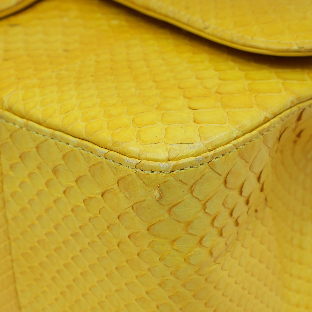 Chanel Yellow Python CC Classic Double Flap Jumbo Bag-Chanel-THE CLOSET