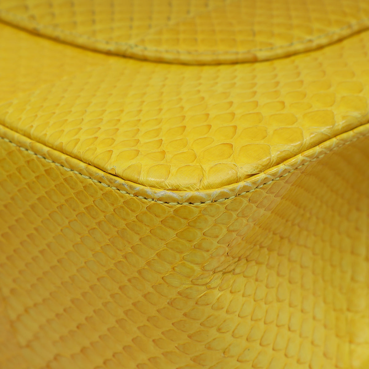 Chanel Yellow Python CC Classic Double Flap Jumbo Bag-Chanel-THE CLOSET