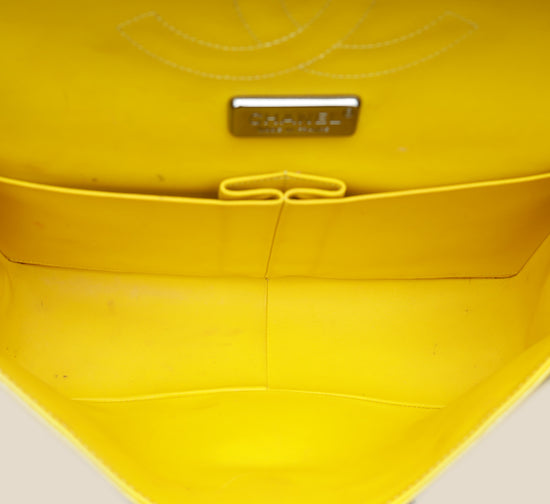 Chanel Yellow Python CC Classic Double Flap Jumbo Bag-Chanel-THE CLOSET