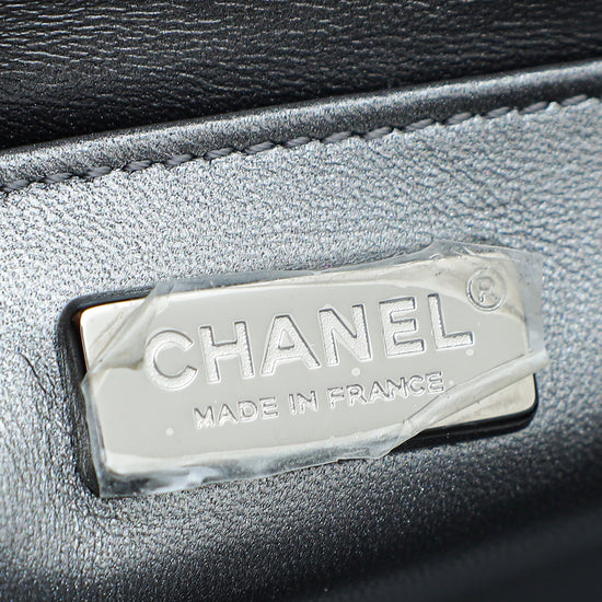 Chanel Metallic Gray Python Le Boy Medium Bag