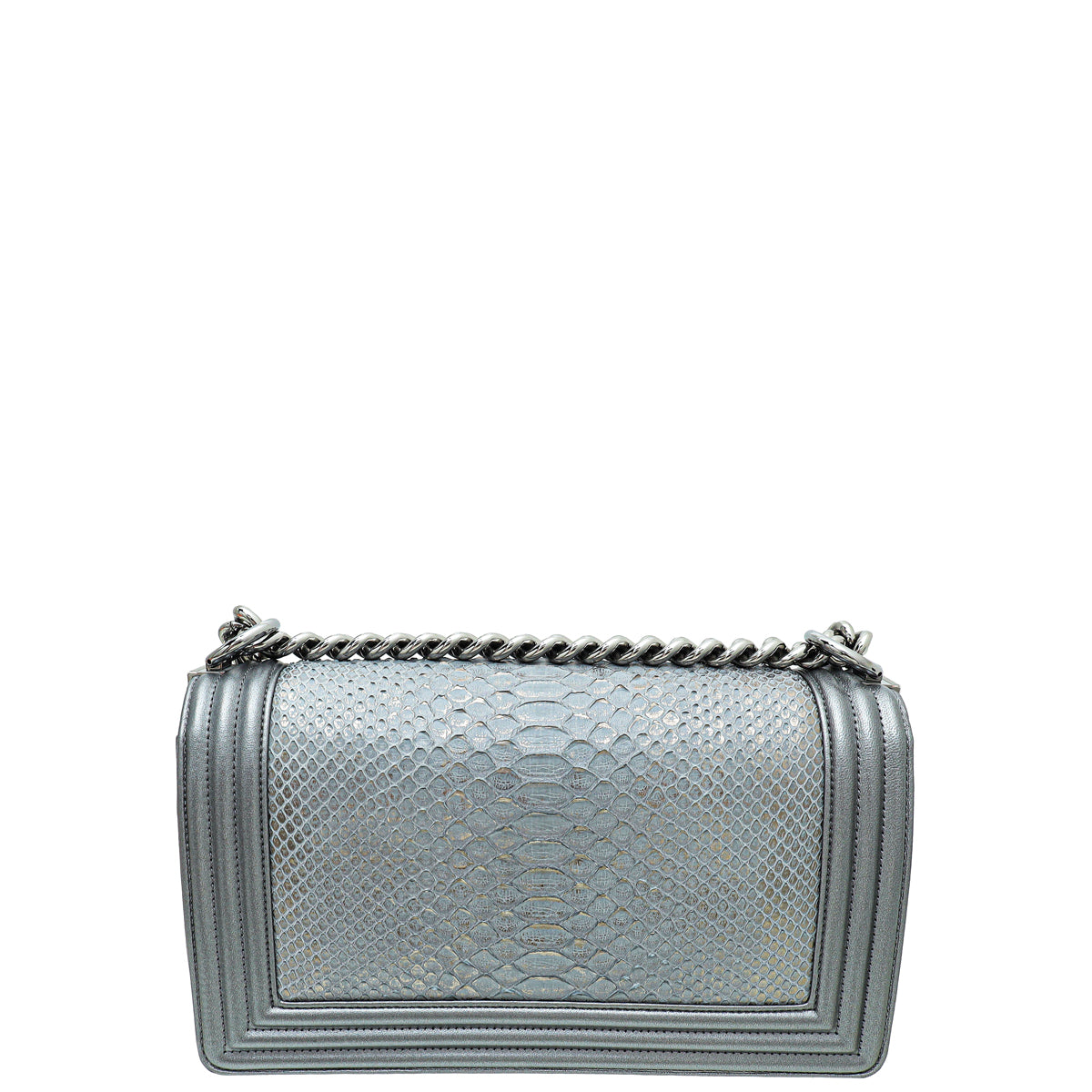 Chanel Metallic Gray Python Le Boy Medium Bag-Chanel-THE CLOSET