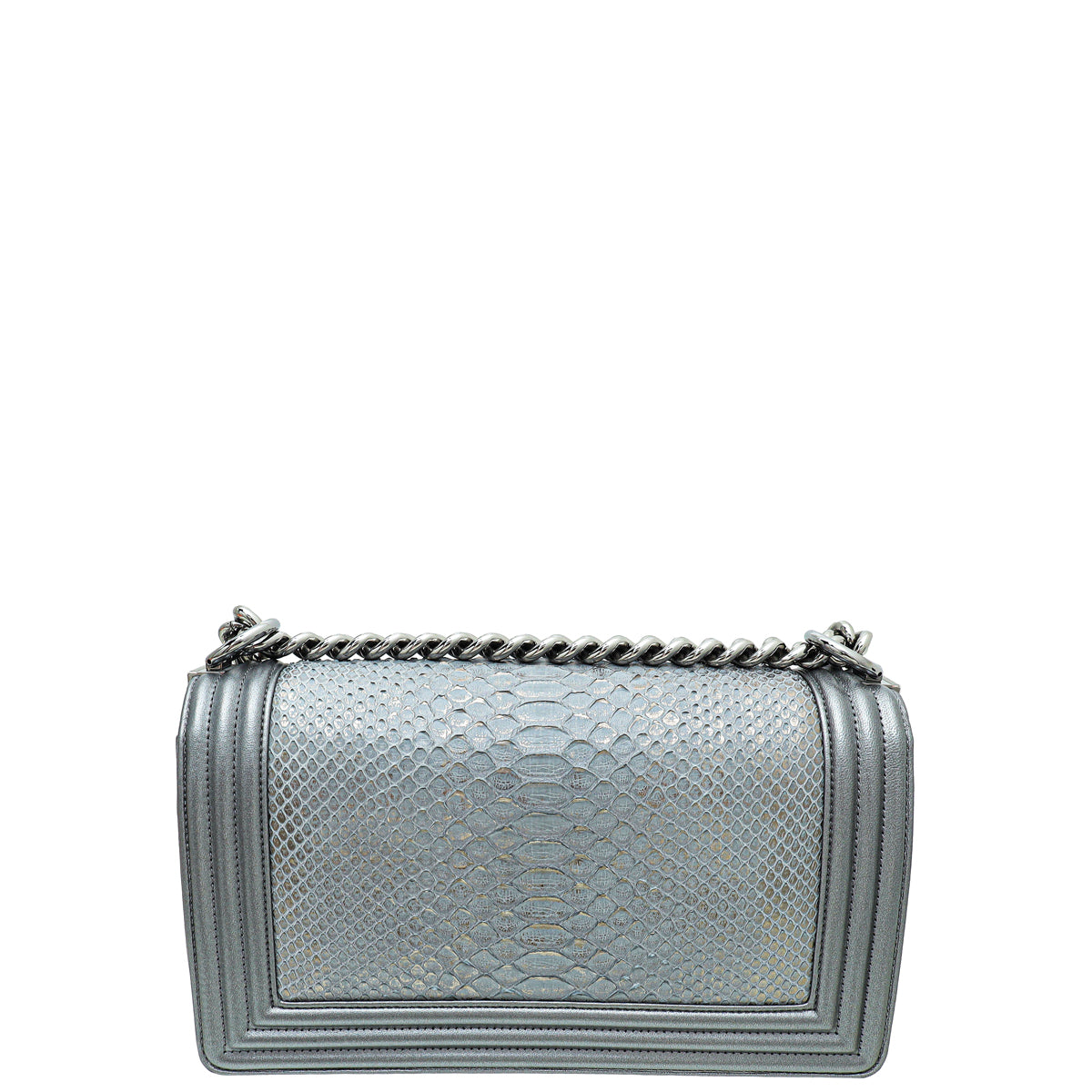 Chanel Metallic Gray Python Le Boy Medium Bag – The Closet