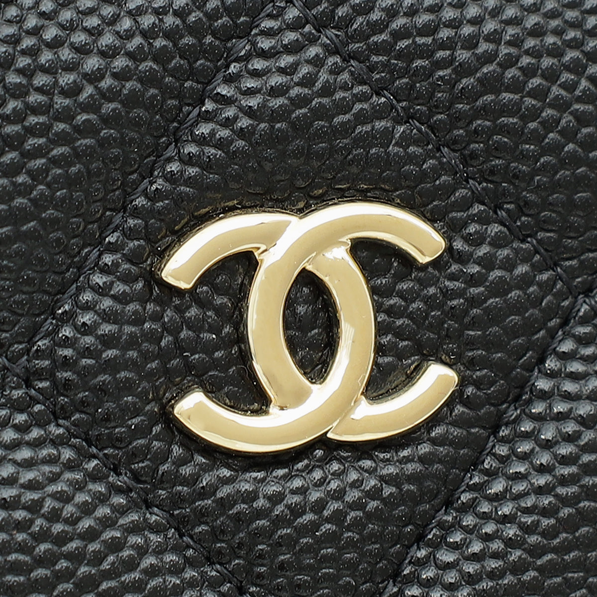 Chanel Black Classic Zipped Pouch W/ Round Coin Purse