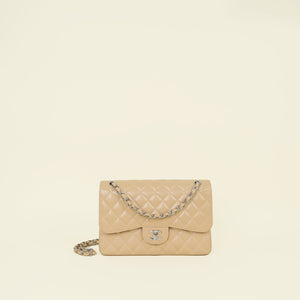 Chanel Beige Classic Double Flap Jumbo Bag