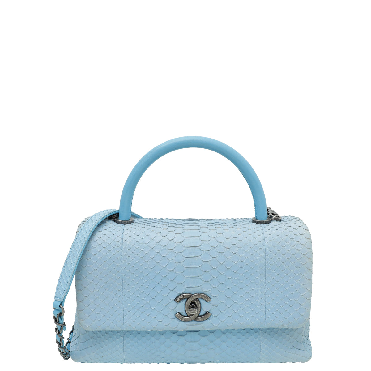 Chanel Light Blue Python Coco Handle Small Bag – THE CLOSET