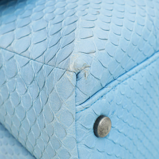 Chanel Light Blue Python Coco Handle Small Bag