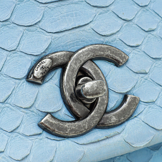 Chanel Light Blue Python Coco Handle Small Bag