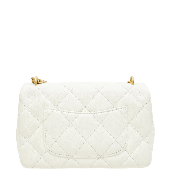 Chanel White CC Sweetheart Crush Mini Rectangular Flap Bag