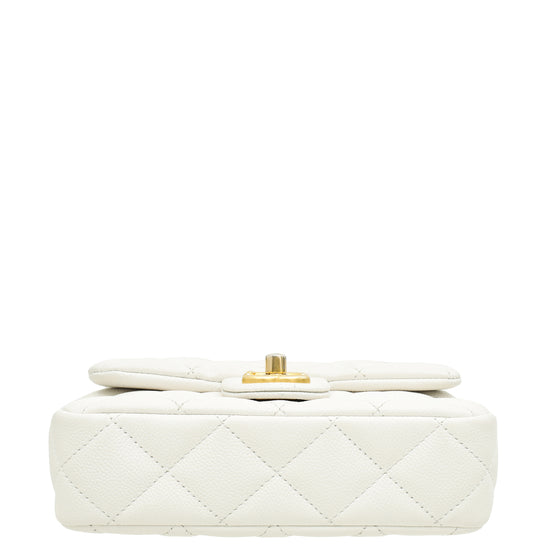 Chanel White CC Sweetheart Crush Mini Rectangular Flap Bag