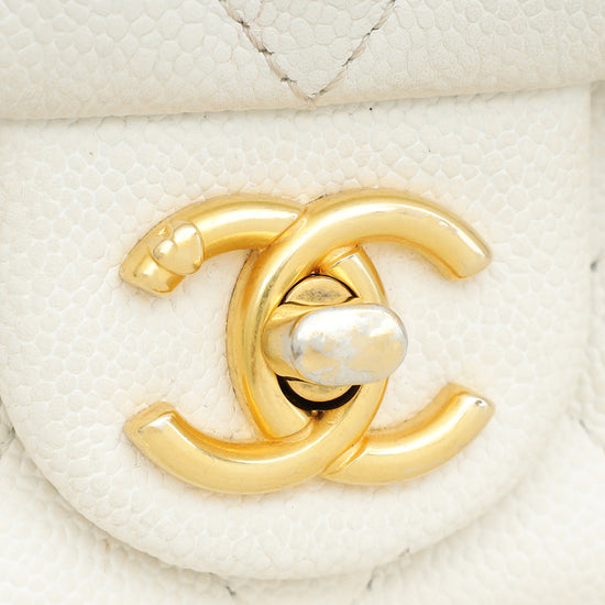 Chanel White CC Sweetheart Crush Mini Rectangular Flap Bag