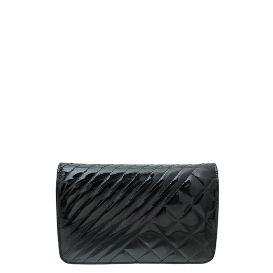 Chanel Black CC Diagonal Wallet On Chain