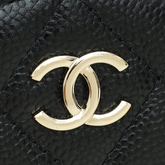 Chanel Black CC Round Handle With Care Vanity W/ Chain